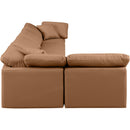 Meridian Indulge Cognac Vegan Leather Modular Sectional IMAGE 5