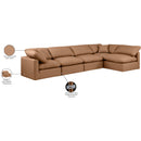 Meridian Indulge Cognac Vegan Leather Modular Sectional IMAGE 8