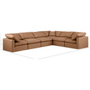 Meridian Indulge Cognac Vegan Leather Modular Sectional IMAGE 10
