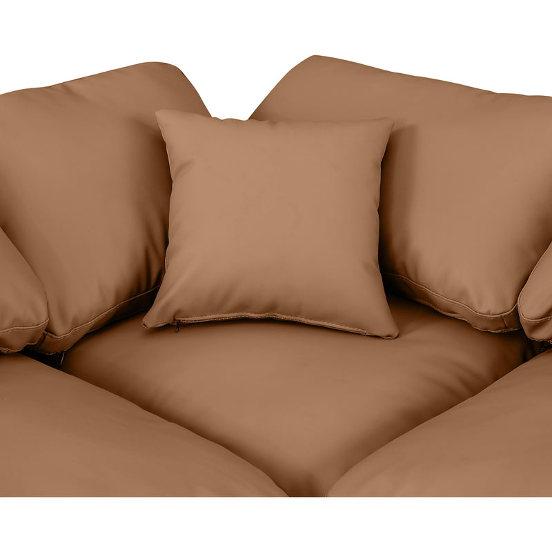 Meridian Indulge Cognac Vegan Leather Modular Sectional IMAGE 7