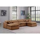 Meridian Indulge Cognac Vegan Leather Modular Sectional IMAGE 2