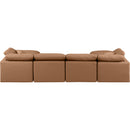 Meridian Indulge Cognac Vegan Leather Modular Sectional IMAGE 3