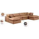 Meridian Indulge Cognac Vegan Leather Modular Sectional IMAGE 7