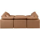 Meridian Indulge Cognac Vegan Leather Modular Sectional IMAGE 3