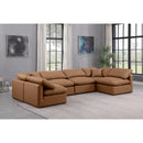 Meridian Indulge Cognac Vegan Leather Modular Sectional IMAGE 2