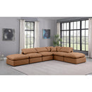 Meridian Indulge Cognac Vegan Leather Modular Sectional IMAGE 2