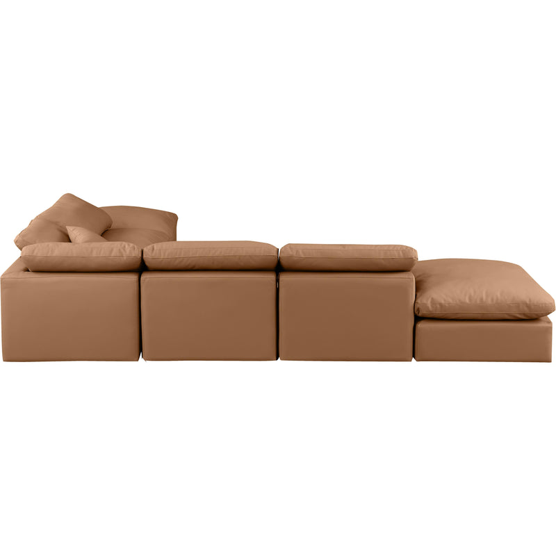 Meridian Indulge Cognac Vegan Leather Modular Sectional IMAGE 3