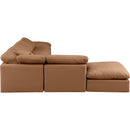 Meridian Indulge Cognac Vegan Leather Modular Sectional IMAGE 5