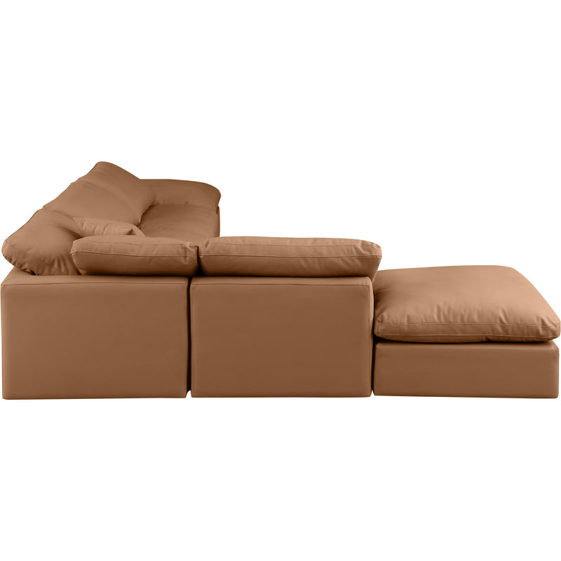 Meridian Indulge Cognac Vegan Leather Modular Sectional IMAGE 5