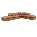 Meridian Indulge Cognac Vegan Leather Modular Sectional IMAGE 9