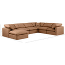 Meridian Indulge Cognac Vegan Leather Modular Sectional IMAGE 10