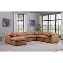 Meridian Indulge Cognac Vegan Leather Modular Sectional IMAGE 2