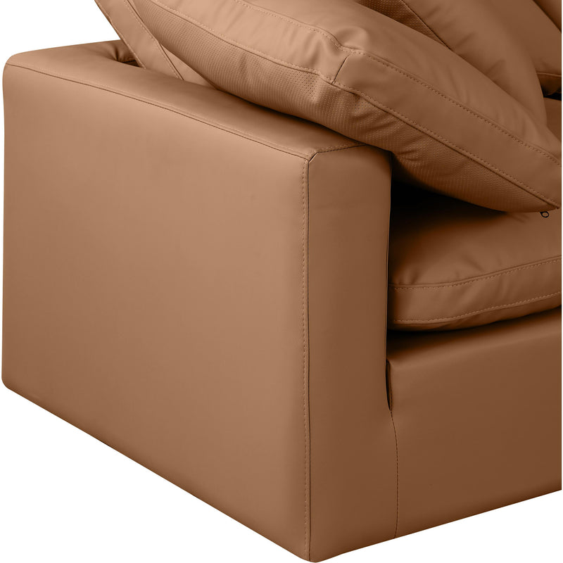 Meridian Indulge Cognac Vegan Leather Modular Sectional IMAGE 6