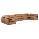 Meridian Indulge Cognac Vegan Leather Modular Sectional IMAGE 8