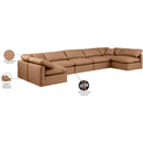 Meridian Indulge Cognac Vegan Leather Modular Sectional IMAGE 9