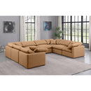 Meridian Indulge Cognac Vegan Leather Modular Sectional IMAGE 2