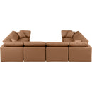Meridian Indulge Cognac Vegan Leather Modular Sectional IMAGE 3