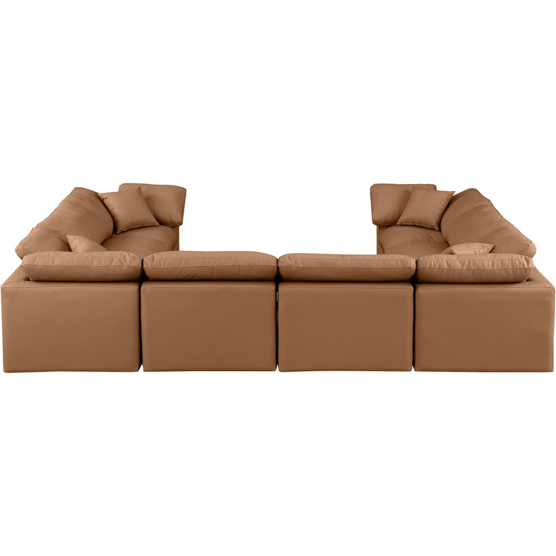 Meridian Indulge Cognac Vegan Leather Modular Sectional IMAGE 3