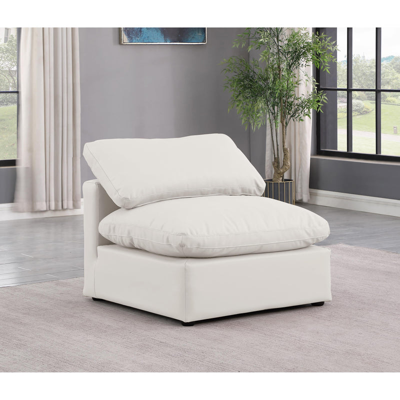 Meridian Indulge Cream Vegan Leather Armless Chair IMAGE 2