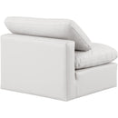 Meridian Indulge Cream Vegan Leather Armless Chair IMAGE 6