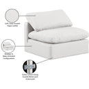 Meridian Indulge Cream Vegan Leather Armless Chair IMAGE 8