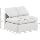 Meridian Indulge Cream Vegan Leather Armless Chair IMAGE 9