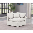 Meridian Indulge Cream Vegan Leather Corner Chair IMAGE 2