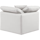 Meridian Indulge Cream Vegan Leather Corner Chair IMAGE 3