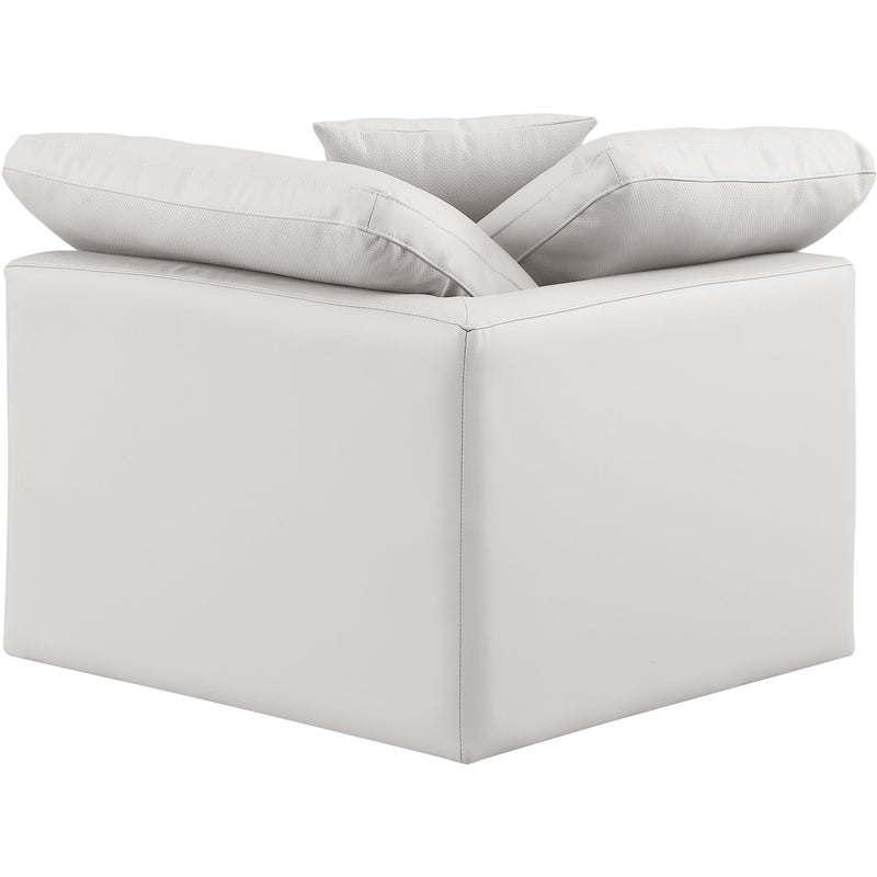 Meridian Indulge Cream Vegan Leather Corner Chair IMAGE 3