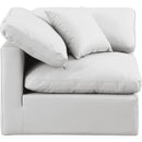 Meridian Indulge Cream Vegan Leather Corner Chair IMAGE 4