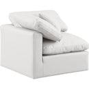 Meridian Indulge Cream Vegan Leather Corner Chair IMAGE 6