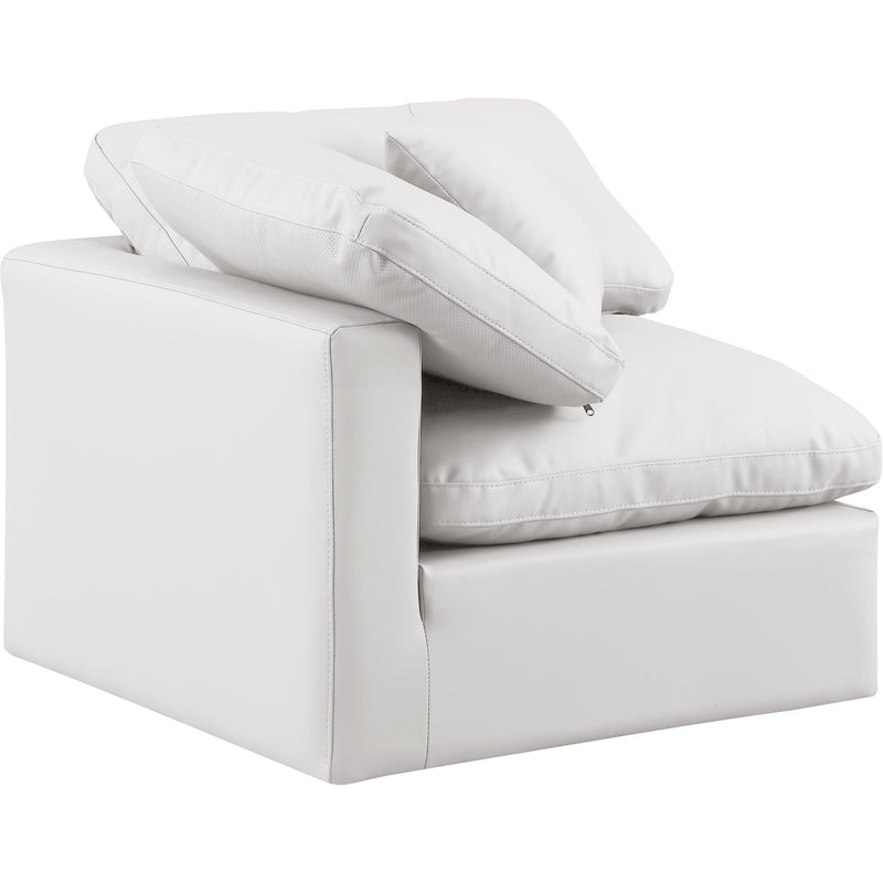 Meridian Indulge Cream Vegan Leather Corner Chair IMAGE 6