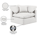 Meridian Indulge Cream Vegan Leather Corner Chair IMAGE 8