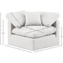 Meridian Indulge Cream Vegan Leather Corner Chair IMAGE 9