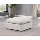 Meridian Indulge Cream Vegan Leather Ottoman IMAGE 2