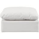 Meridian Indulge Cream Vegan Leather Ottoman IMAGE 3