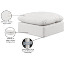 Meridian Indulge Cream Vegan Leather Ottoman IMAGE 4