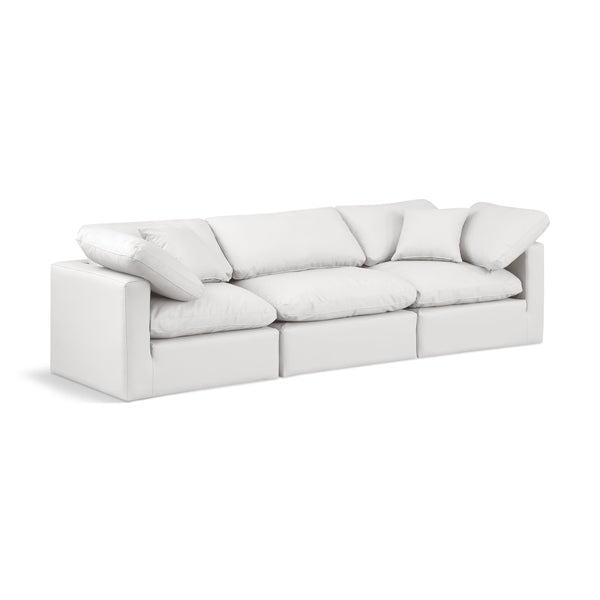 Meridian Indulge Cream Vegan Leather Modular Sofa IMAGE 1