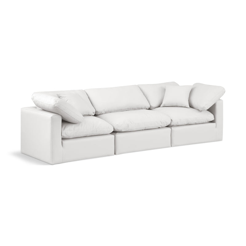 Meridian Indulge Cream Vegan Leather Modular Sofa IMAGE 1