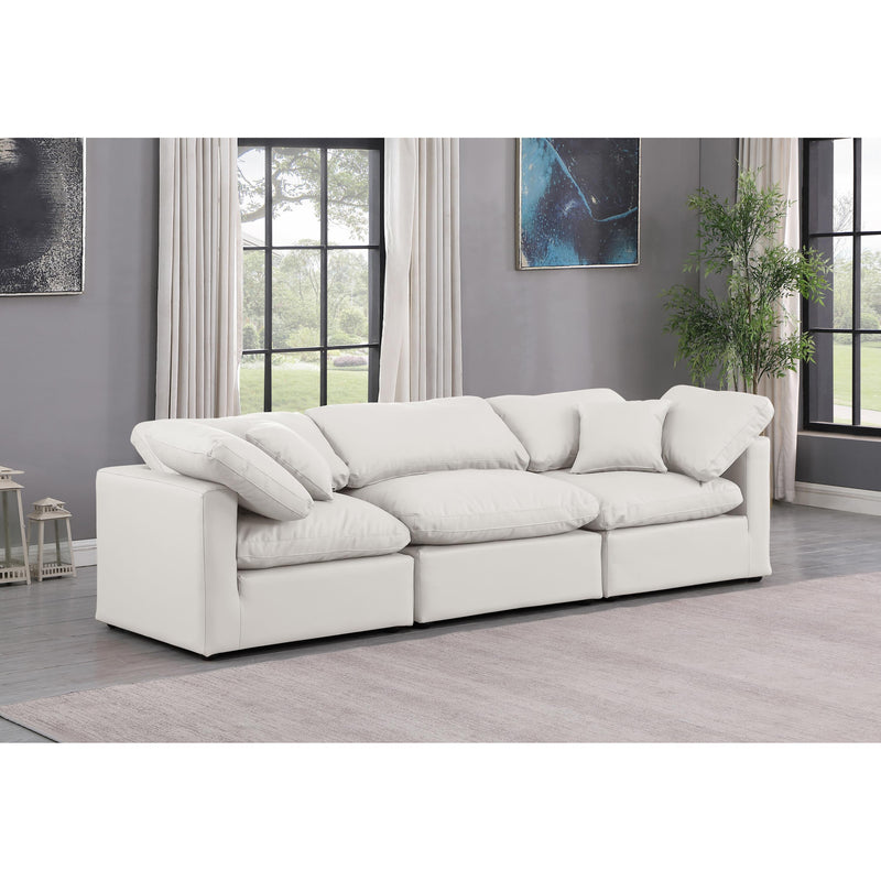 Meridian Indulge Cream Vegan Leather Modular Sofa IMAGE 2