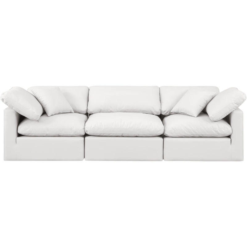 Meridian Indulge Cream Vegan Leather Modular Sofa IMAGE 4