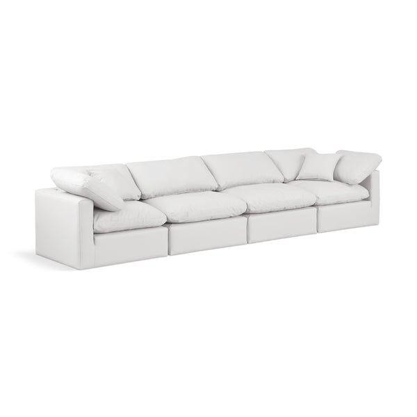 Meridian Indulge Cream Vegan Leather Modular Sofa IMAGE 1