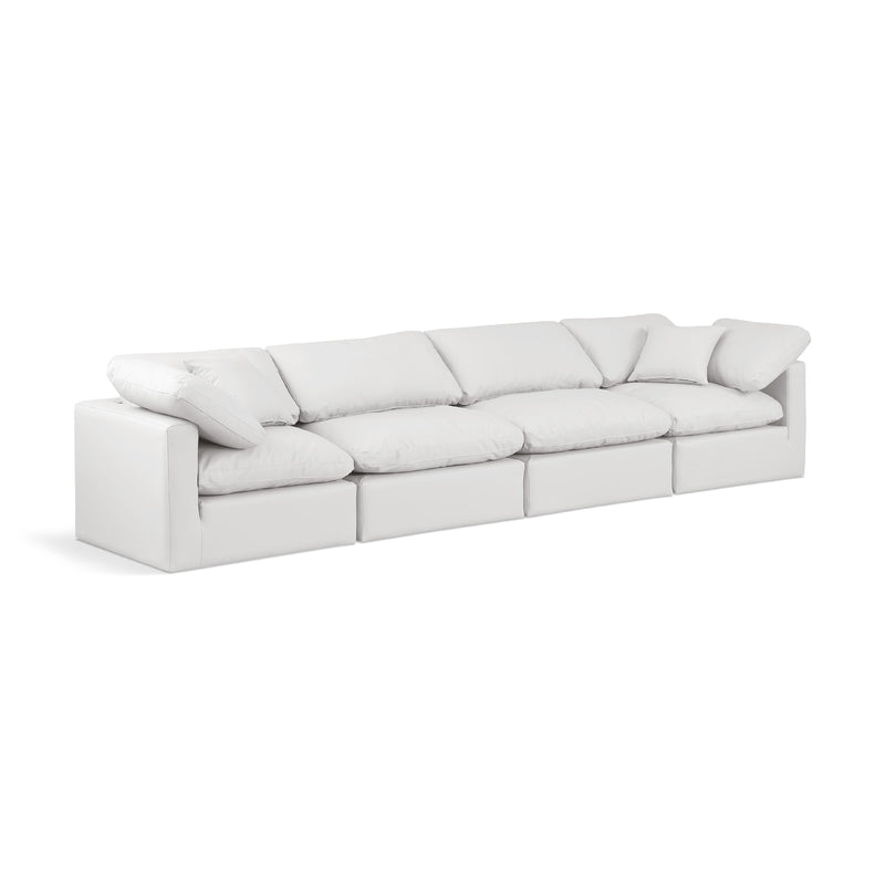 Meridian Indulge Cream Vegan Leather Modular Sofa IMAGE 1