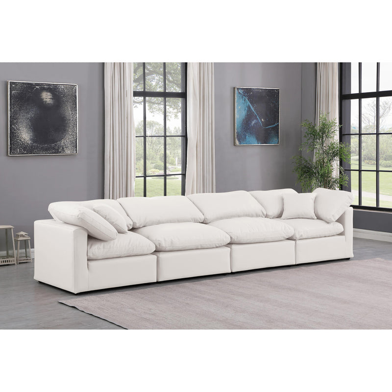 Meridian Indulge Cream Vegan Leather Modular Sofa IMAGE 2