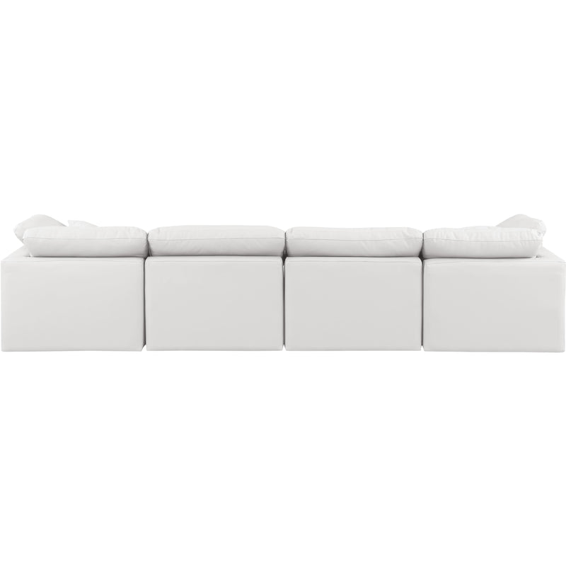 Meridian Indulge Cream Vegan Leather Modular Sofa IMAGE 3