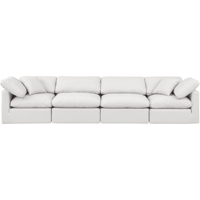 Meridian Indulge Cream Vegan Leather Modular Sofa IMAGE 4
