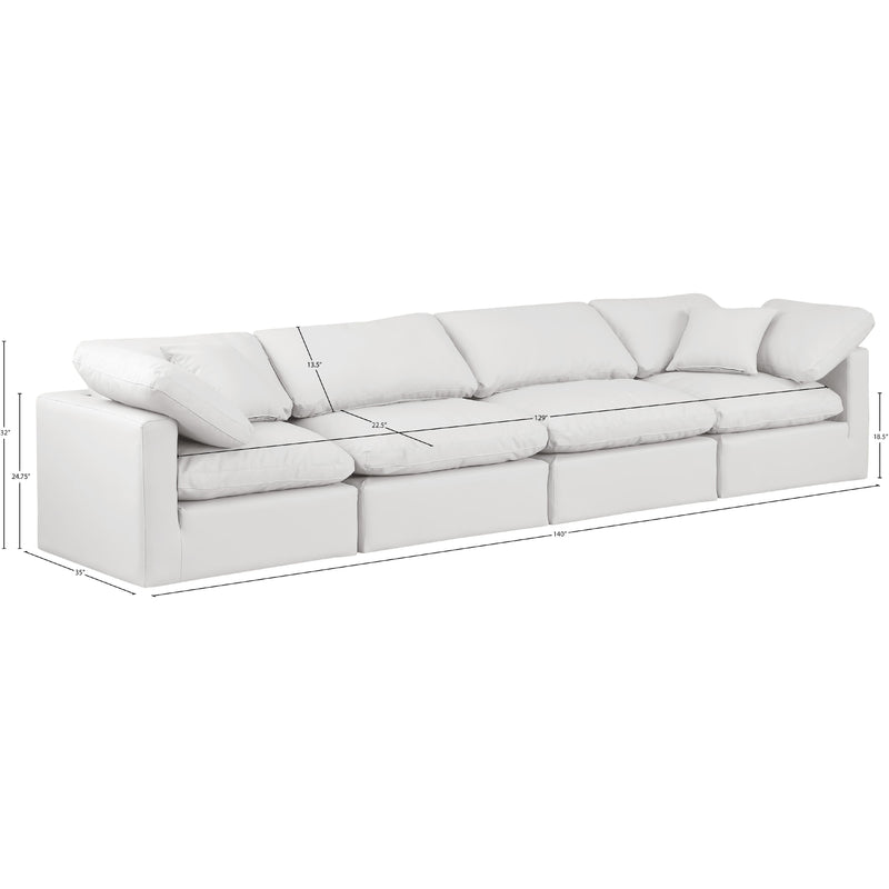 Meridian Indulge Cream Vegan Leather Modular Sofa IMAGE 9
