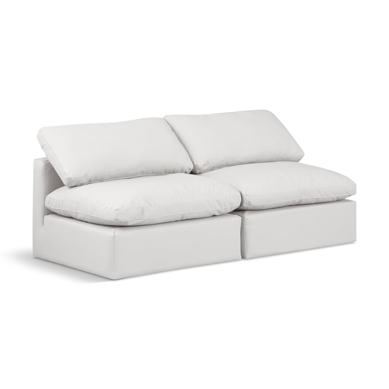 Meridian Indulge Cream Vegan Leather Modular Sofa IMAGE 1