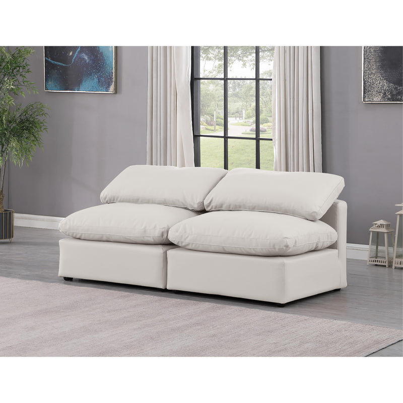 Meridian Indulge Cream Vegan Leather Modular Sofa IMAGE 2