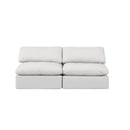 Meridian Indulge Cream Vegan Leather Modular Sofa IMAGE 4